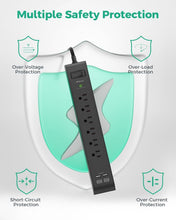 Load image into Gallery viewer, 900 Joules Surge Protector with 6 AC Outlets and 4 USB Ports for Home Office