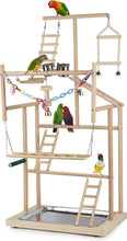 Load image into Gallery viewer, Handcrafted Parrot Play Gym with Perches, Toys &amp; Bells—Ideal for Bird Training