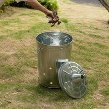 Load image into Gallery viewer, Galvanized Metal Garden Incinerator with Chimney - Round 20-Gallon Waste Burner