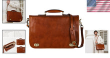 Load image into Gallery viewer, Versatile Leather Briefcase for Men with Detachable Shoulder Strap - Gift Ready