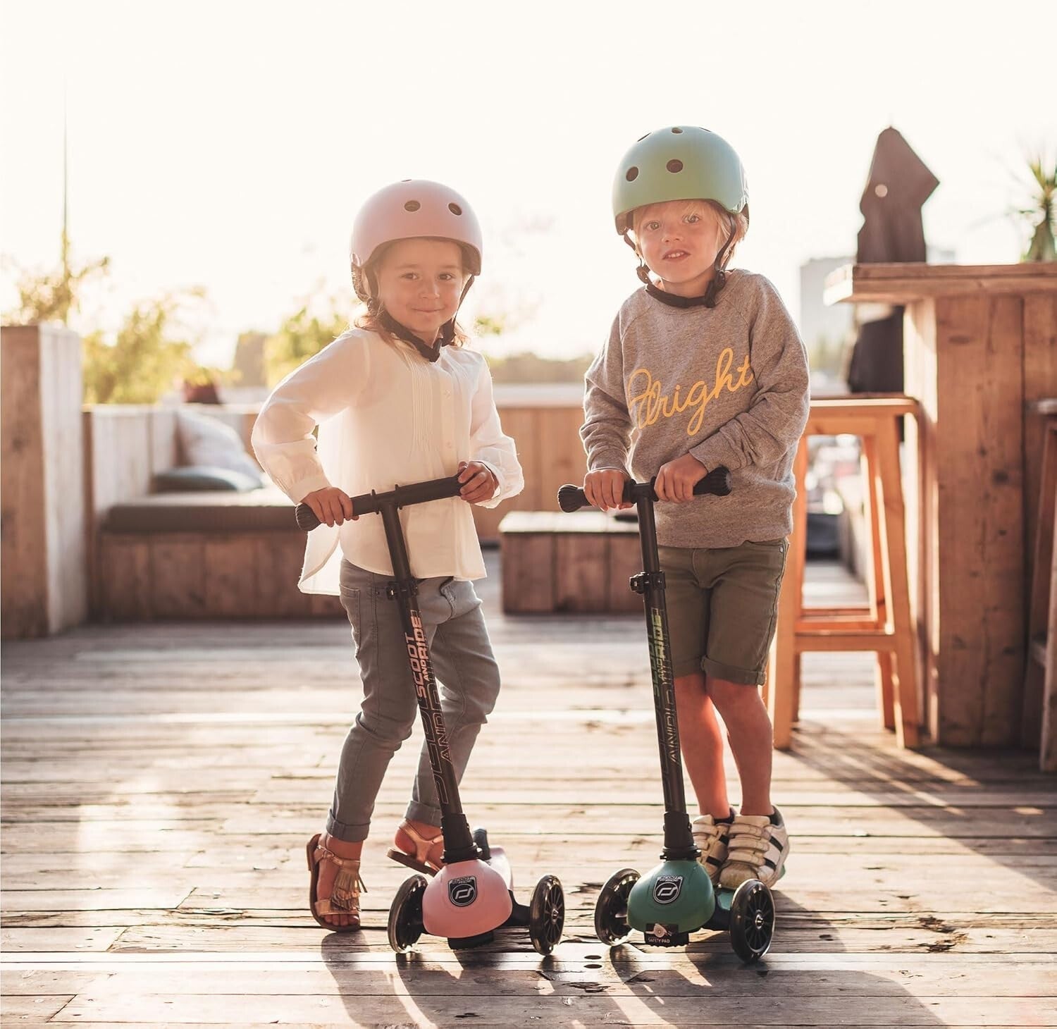 Adjustable Toddler Stand-Up Scooter with Rollover Protection and Stability
