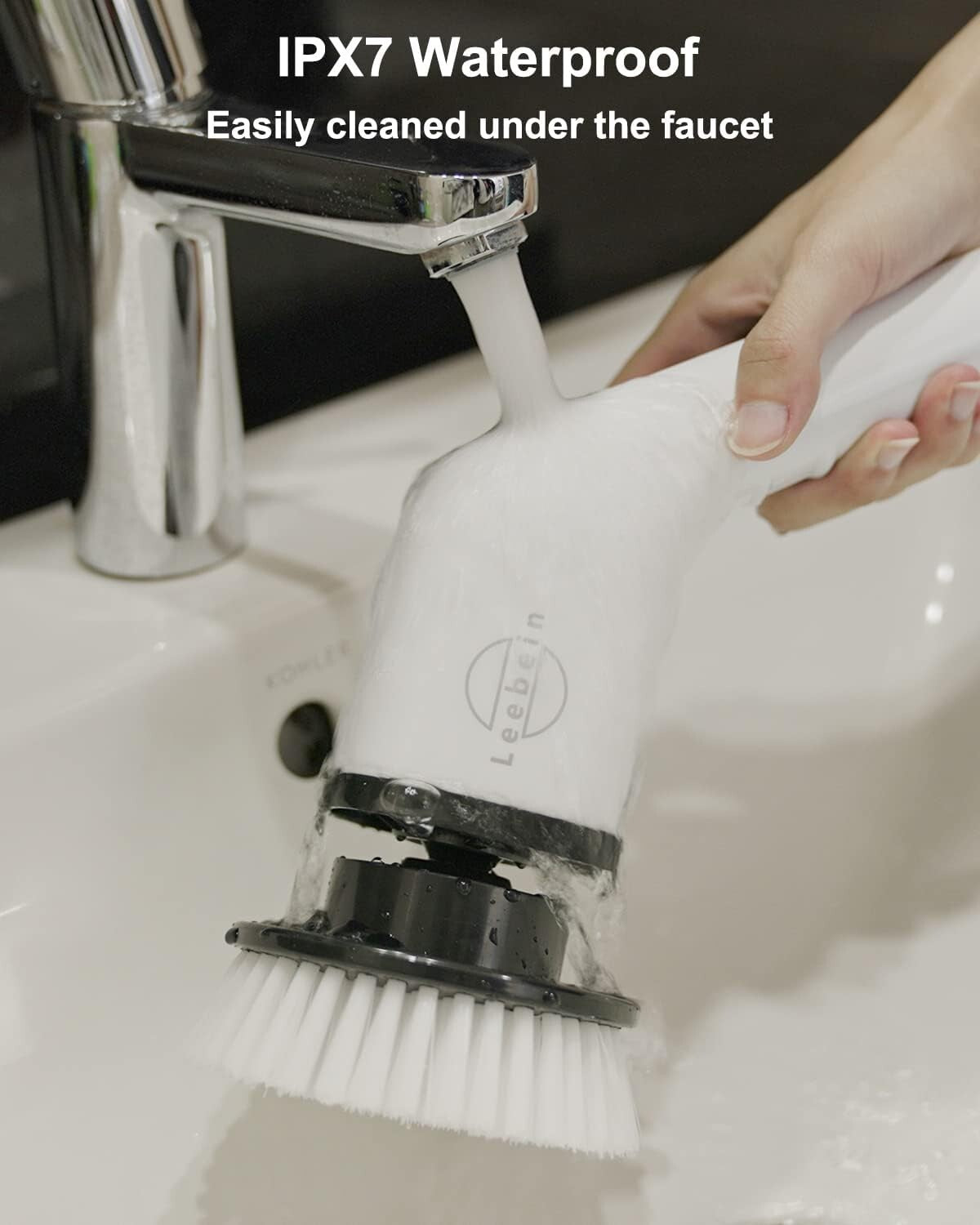 Dual-Speed Electric Spin Scrubber & Extendable Handle: Fast Deep Cleaning Tool