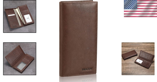 Luxury Italian Calfskin Bifold Wallet with 15 Credit Card Slots - Coffee Color