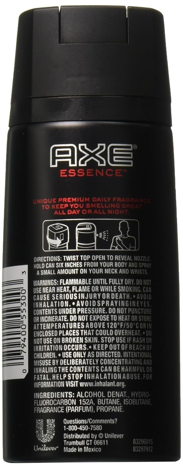 6-Pack of Essence Dark Temptation Body Spray - 4 oz Men’s Long-Lasting Fragrance