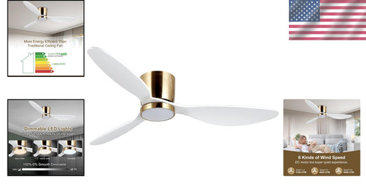 Remote-Controlled 52-Inch Ceiling Fan with Dimmable Lights - Ideal for Bedrooms