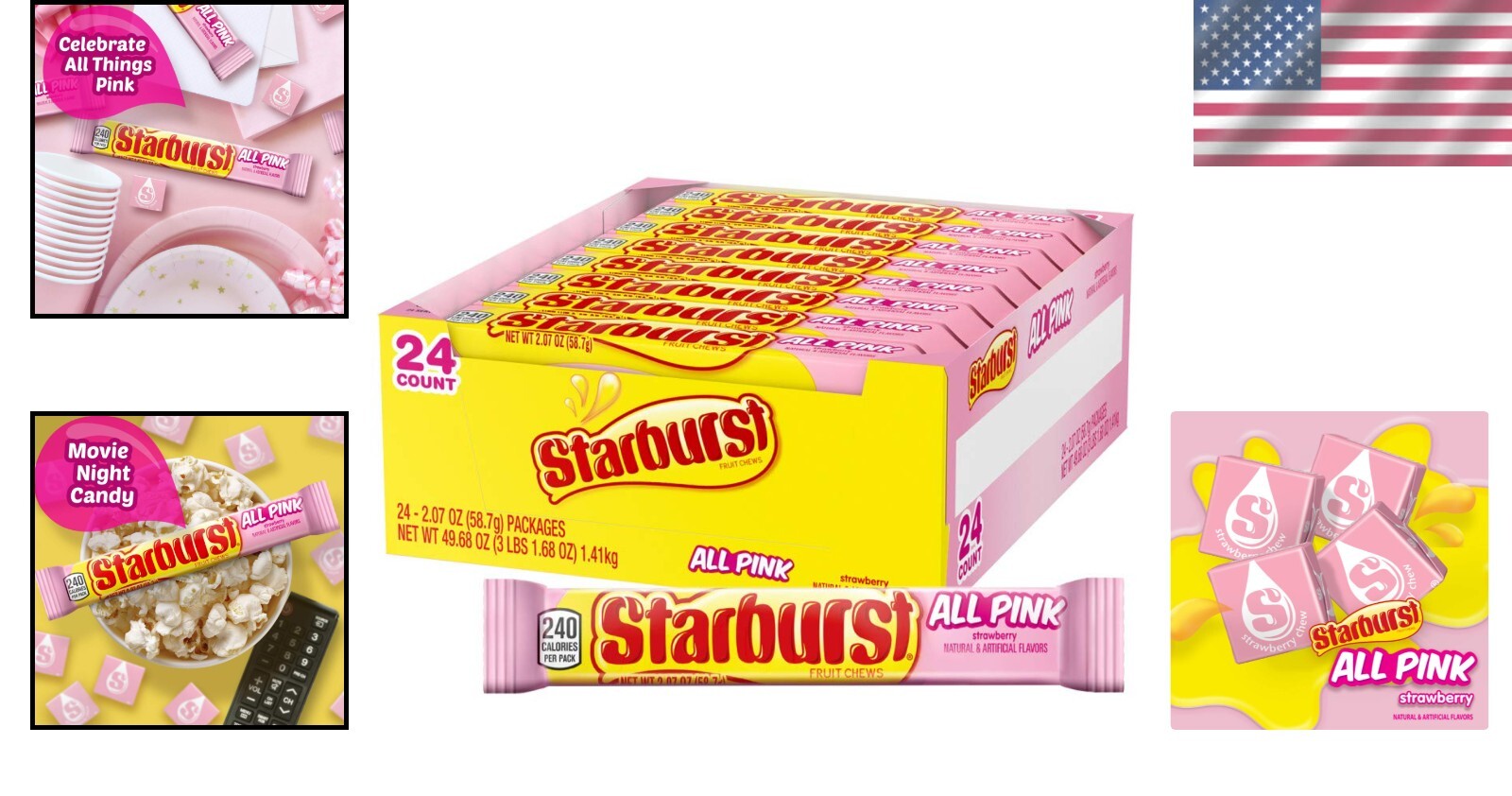 Delightful All Pink Chewy Candy Variety Pack - Perfect for Parties & Sharing