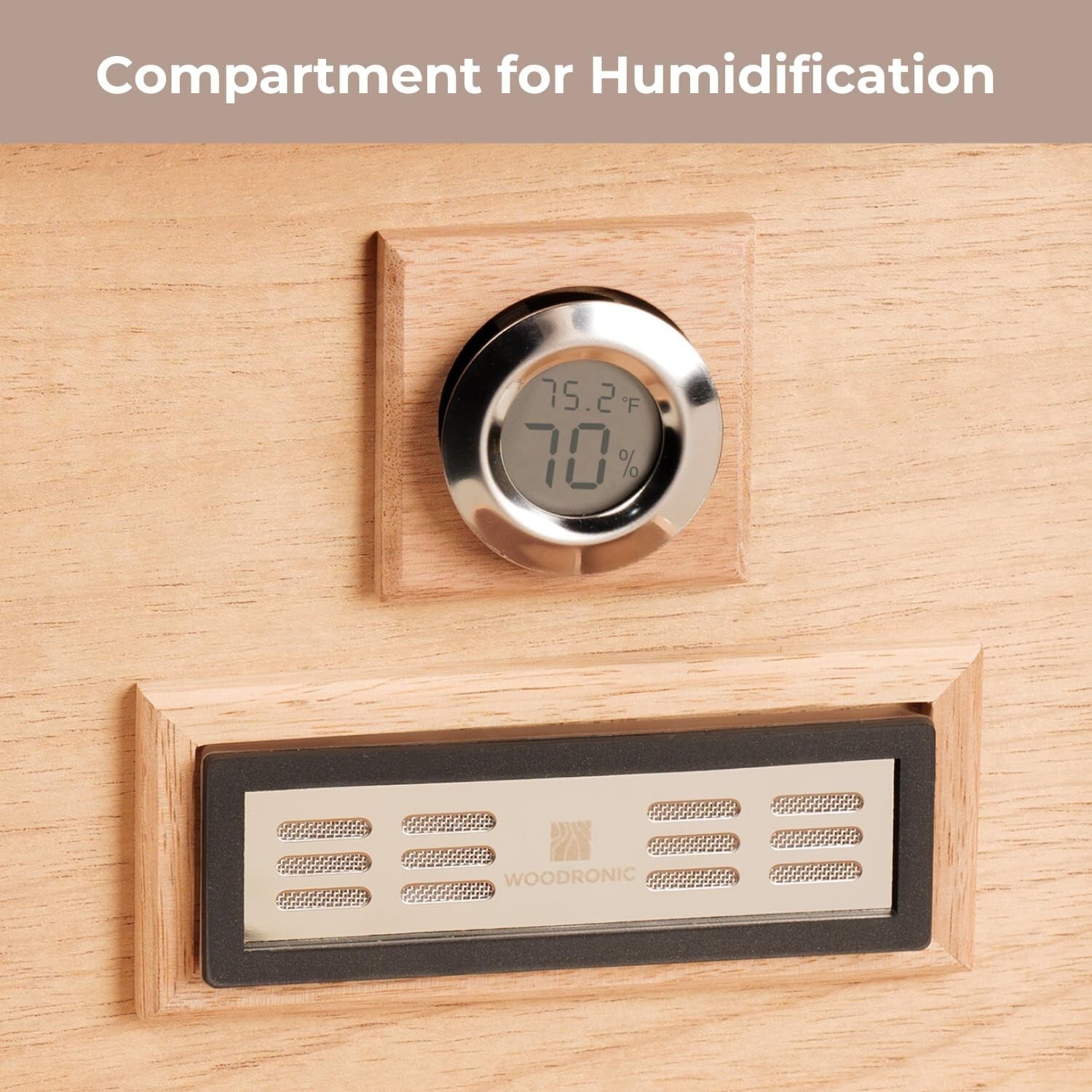 Sleek 50-Cigar Humidor with Digital Hygrometer & Accessory Set for Enthusiasts