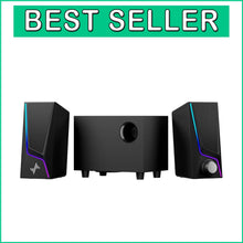 Load image into Gallery viewer, Dynamic 28W 2.1 Channel Speakers with Subwoofer &amp; Touch Lighting Control