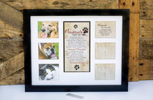 Load image into Gallery viewer, Cherish Memories: Pet Memorial Collage Frame with Pawprints Poem - 14”L x 11”W