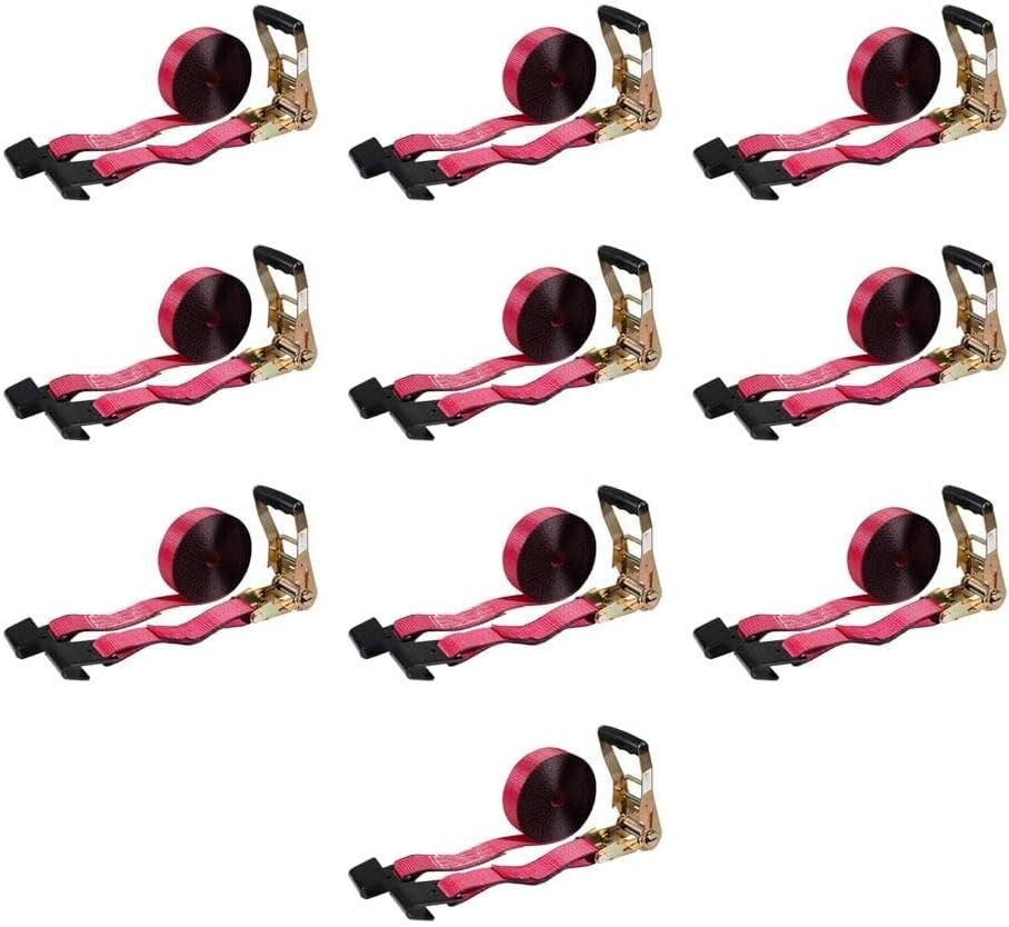 Durable 2” x 30’ Ratchet Tie-Down Straps - 10,000 lbs Breaking Strength, 10 Pack