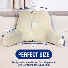 Load image into Gallery viewer, Large Back Rest Pillow with Pockets - Perfect for Reading &amp; Bedrest Relief