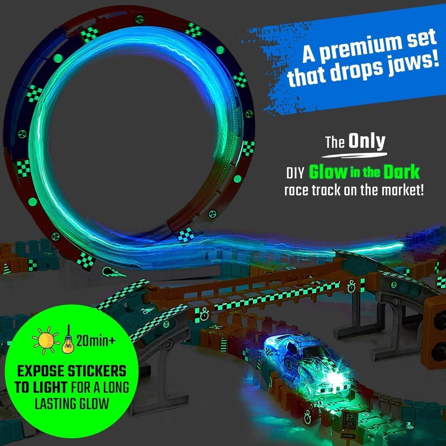 Exciting 85ft Light-Up Race Track Set for Boys and Girls - Safe Fun for Toddlers