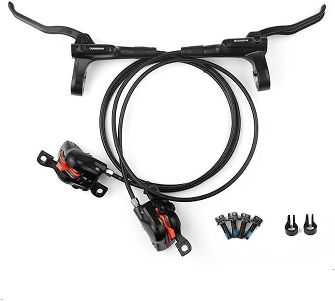 Complete Shimano MT200 Hydraulic Disc Brake Set with Resin Pads for Easy Upgrade