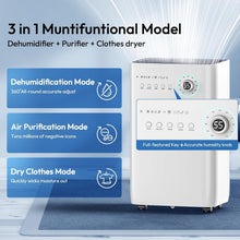 Load image into Gallery viewer, Quiet 50 Pint Dehumidifier with Air Filter - Perfect for Basements &amp; Large Rooms