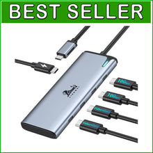 Load image into Gallery viewer, 100W PD Charge &amp; Dual Monitor Adapter - USB C Hub for MacBook &amp; Laptops