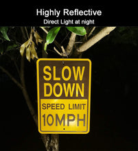Load image into Gallery viewer, Lightweight 4-Pack Speed Limit Signs, 10 MPH Reflective Aluminum 17 x 12 Inches