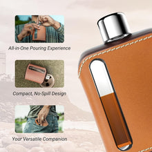 Load image into Gallery viewer, Durable Leather-Covered Glass Hip Flask - Ideal Gift for Spirits Enthusiasts