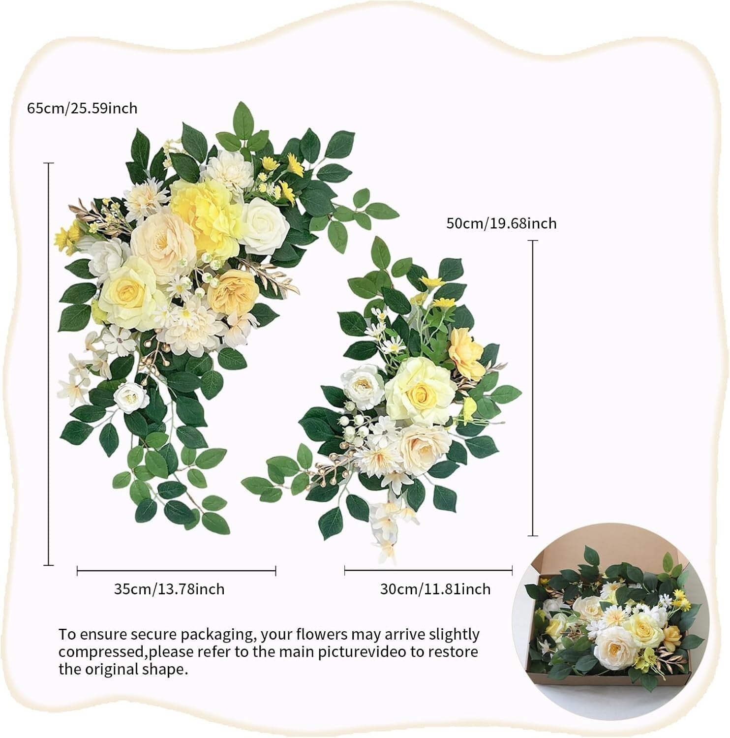 Versatile Yellow Floral Arch Arrangement - Ideal for Weddings and Celebrations