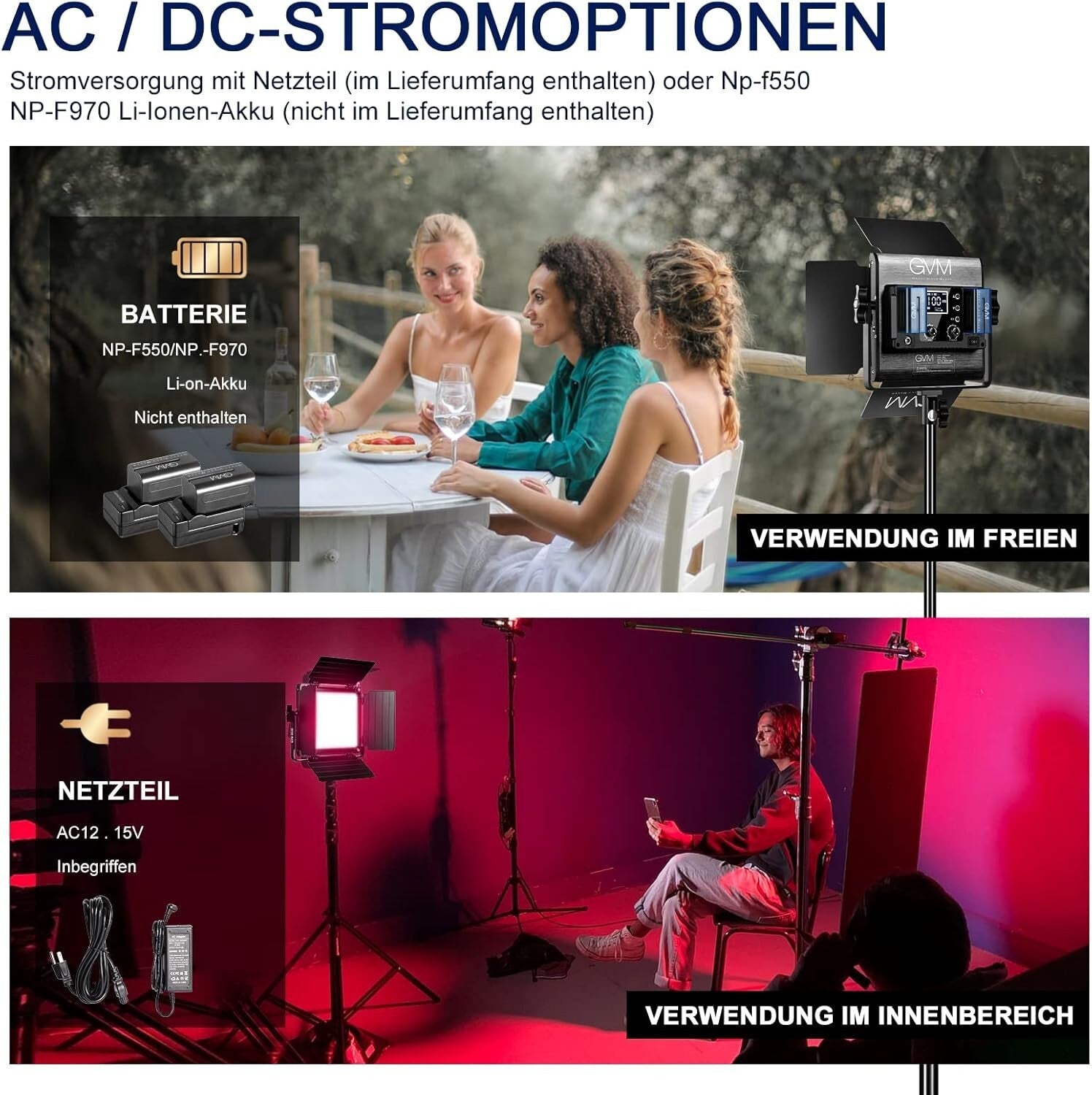 Dual Pack GVM RGB LED Video Lights - 800D Kit for YouTube & Streaming, CRI 97