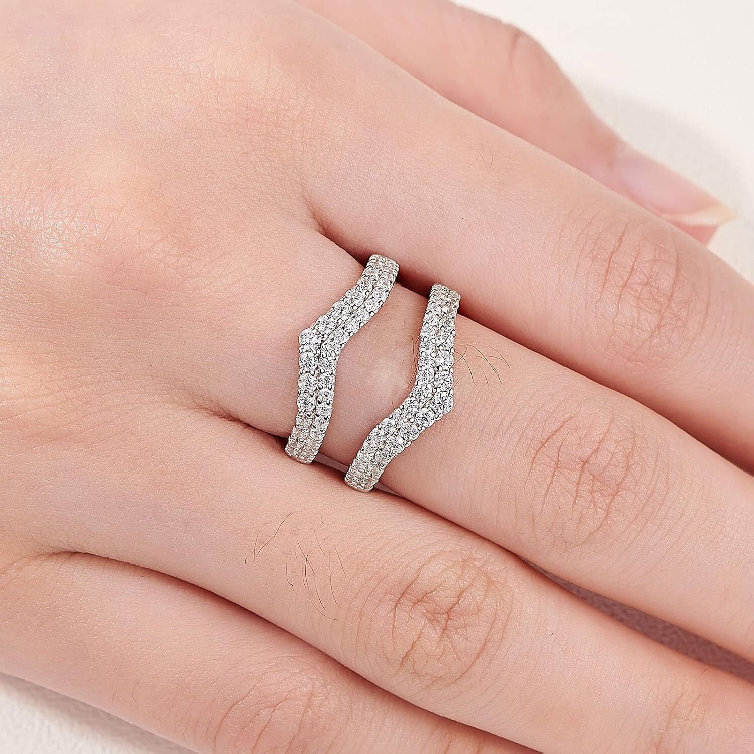 Elegant Stackable Cz Ring Enhancer, 925 Sterling Silver - Perfect Gift Packaging