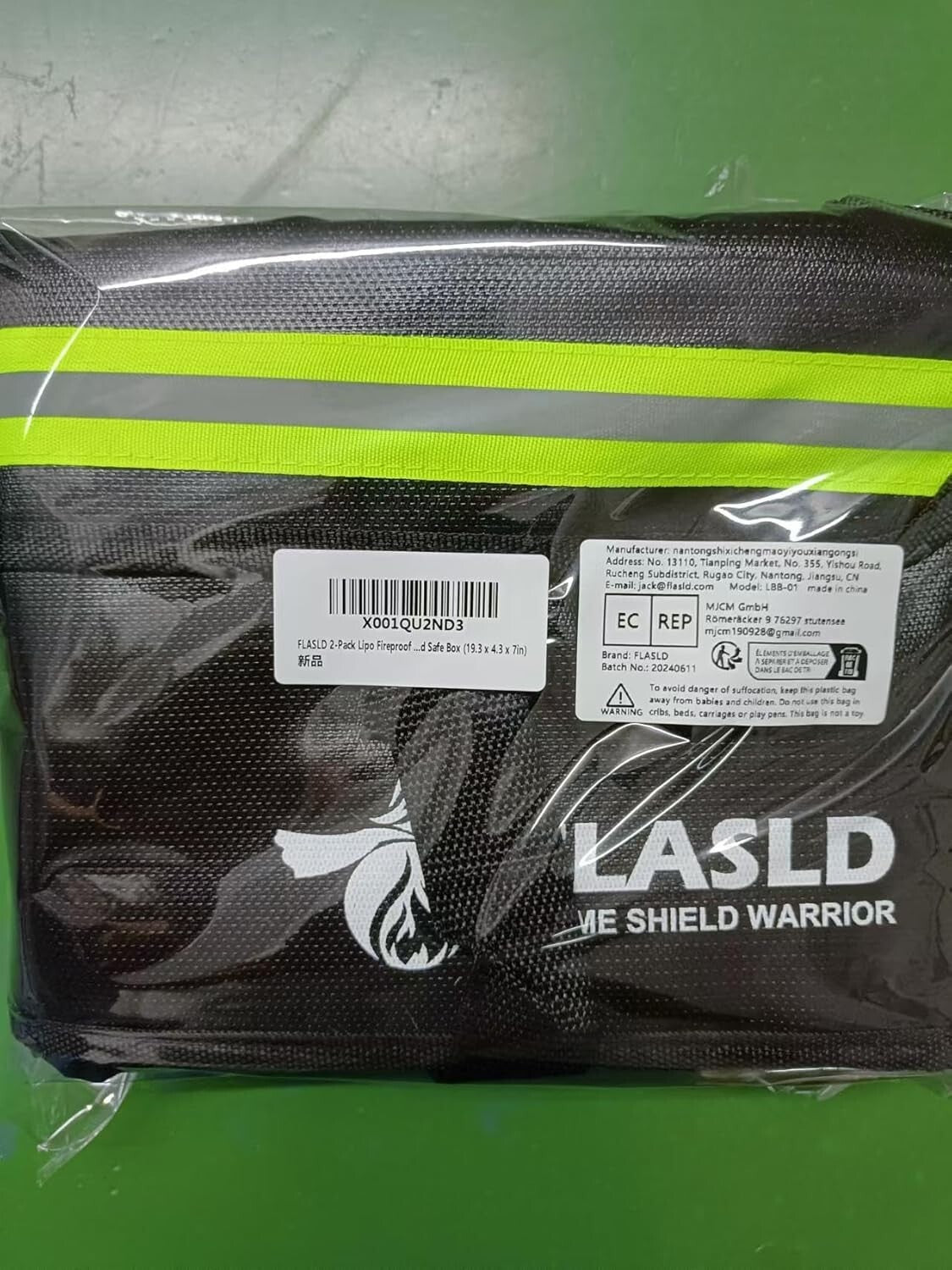 2-Pack Fireproof Lipo Battery Bag for Safely Storing Ebike Accessories - 19.3...