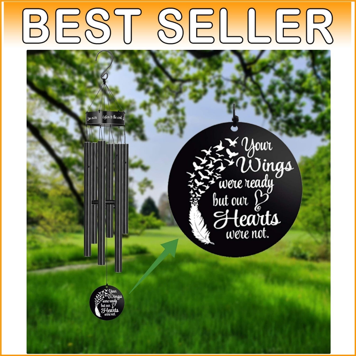 Durable 30-Inch Aluminum Wind Chimes - Meaningful Memorial Gift for Moms, Dads