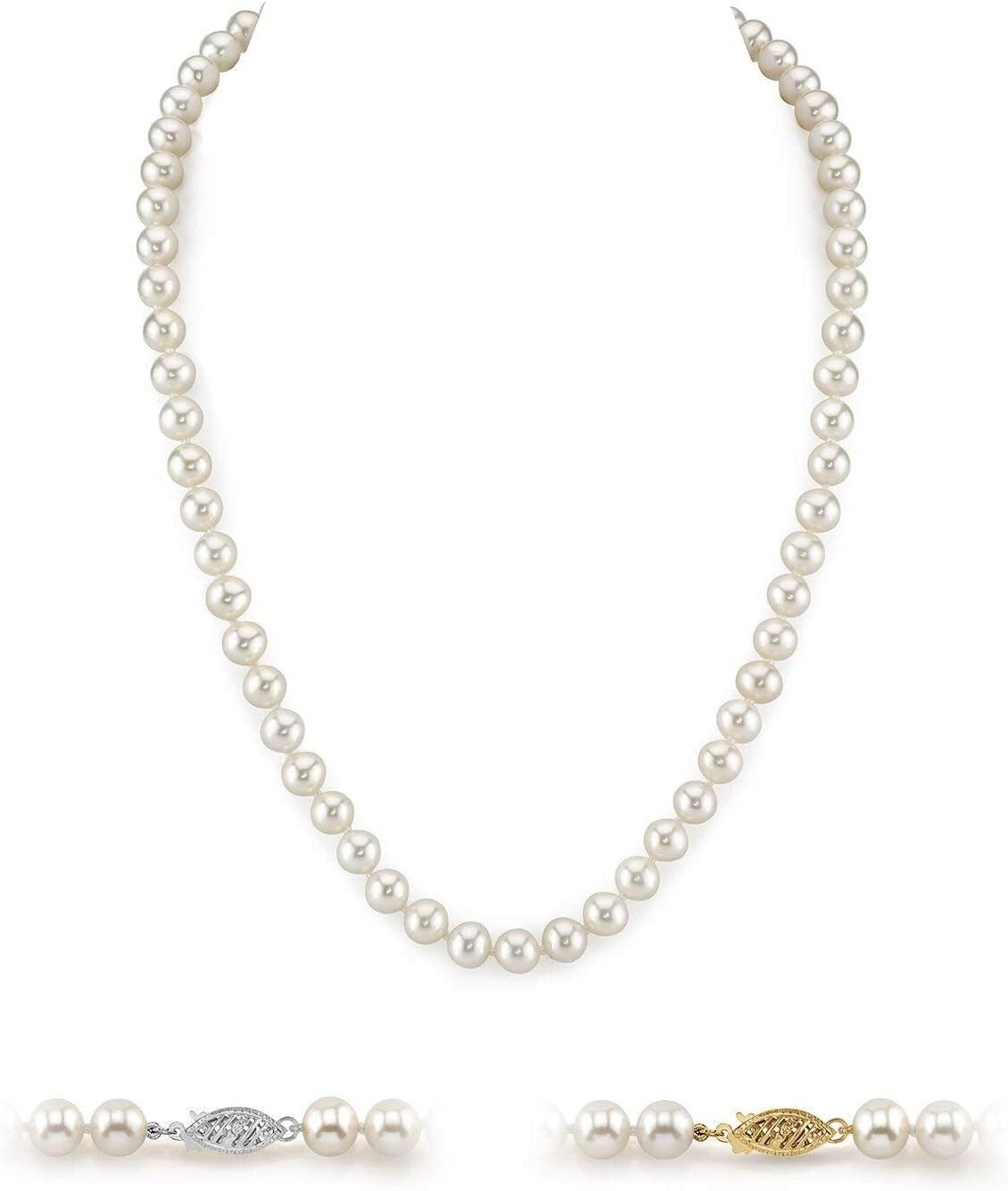 Luxury 18" Freshwater Cultured Pearl Necklace for Women - Perfect Gift Option