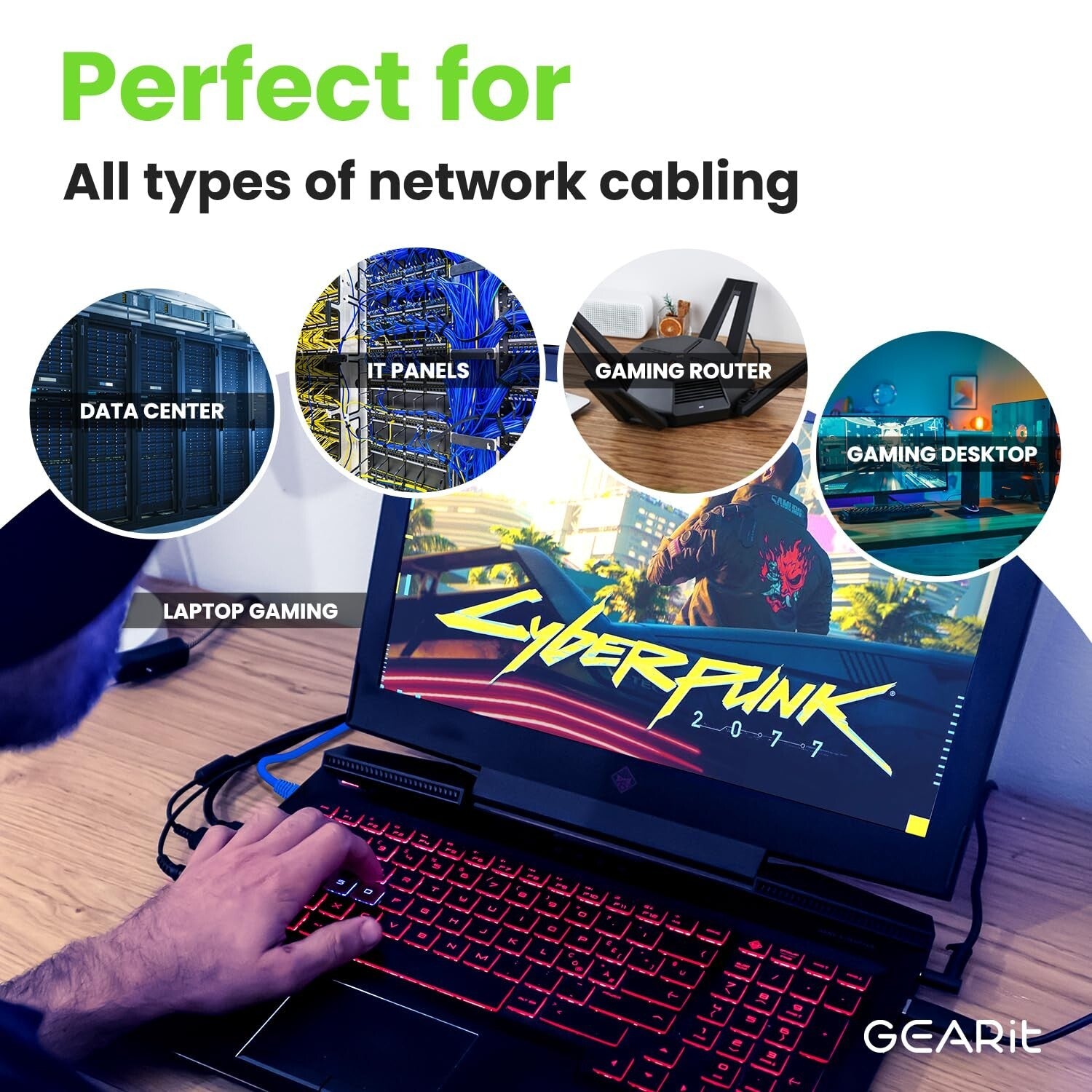 Durable 24-Pack Cat 6 Ethernet Patch Cords - 10 Feet, Snagless & ETL Verified