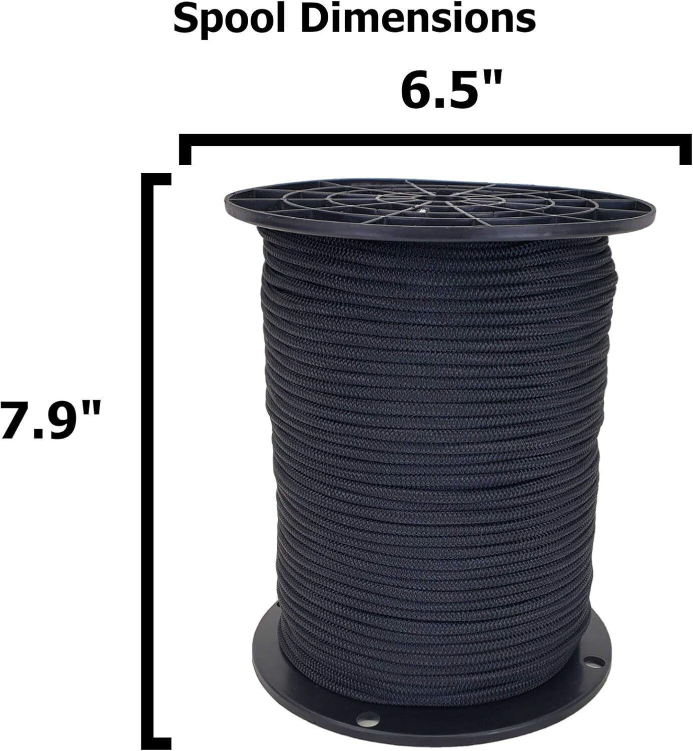 Multipurpose Marine Grade Bungee Cord - 500ft Black Shock Cord for Various Uses