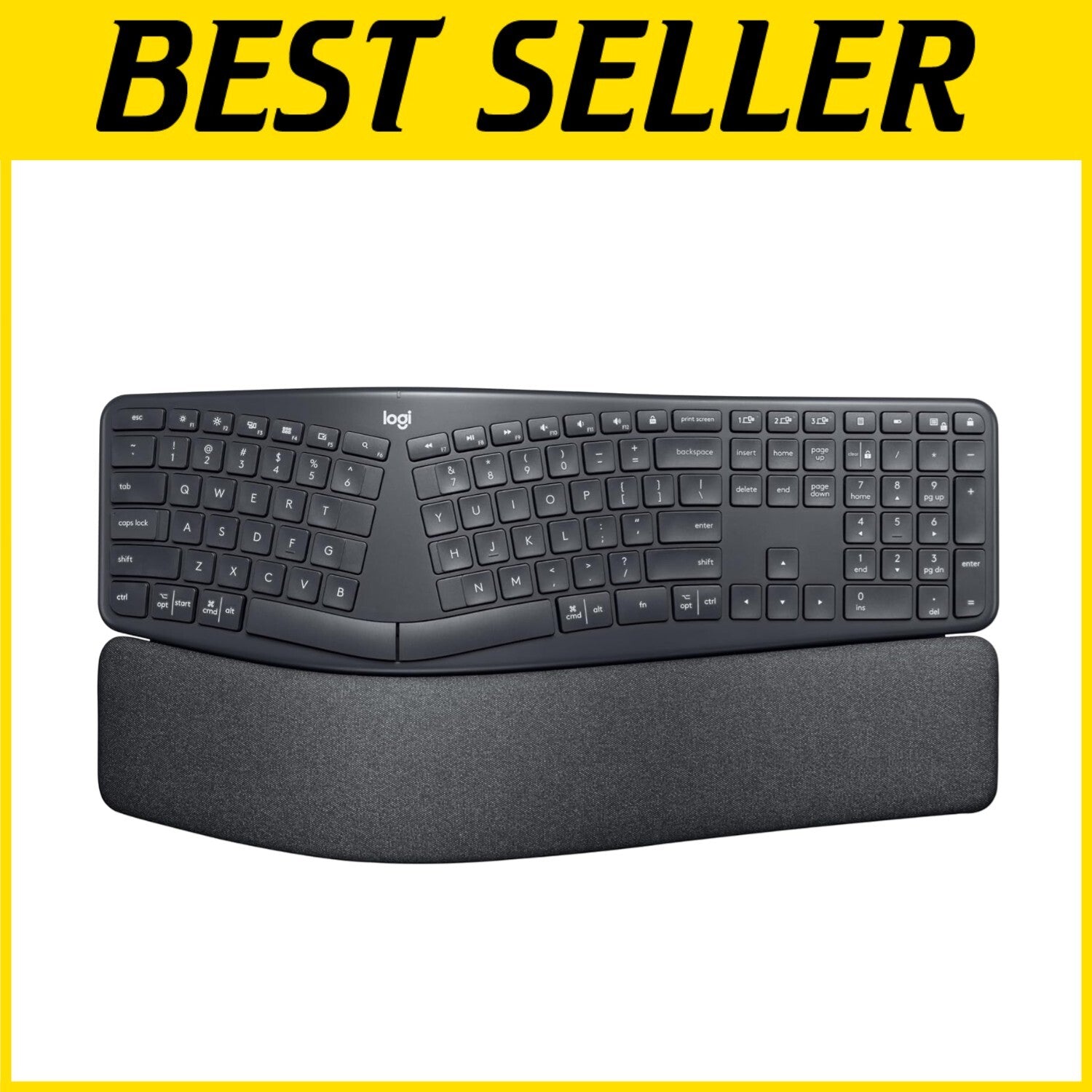 Wireless ERGO K860 Ergonomic Keyboard with Split Design & Wrist Rest Comfort