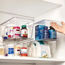 Load image into Gallery viewer, 8 Pack Stackable Clear Storage Bins with Handles - Perfect for Pantry &amp; Kitchen