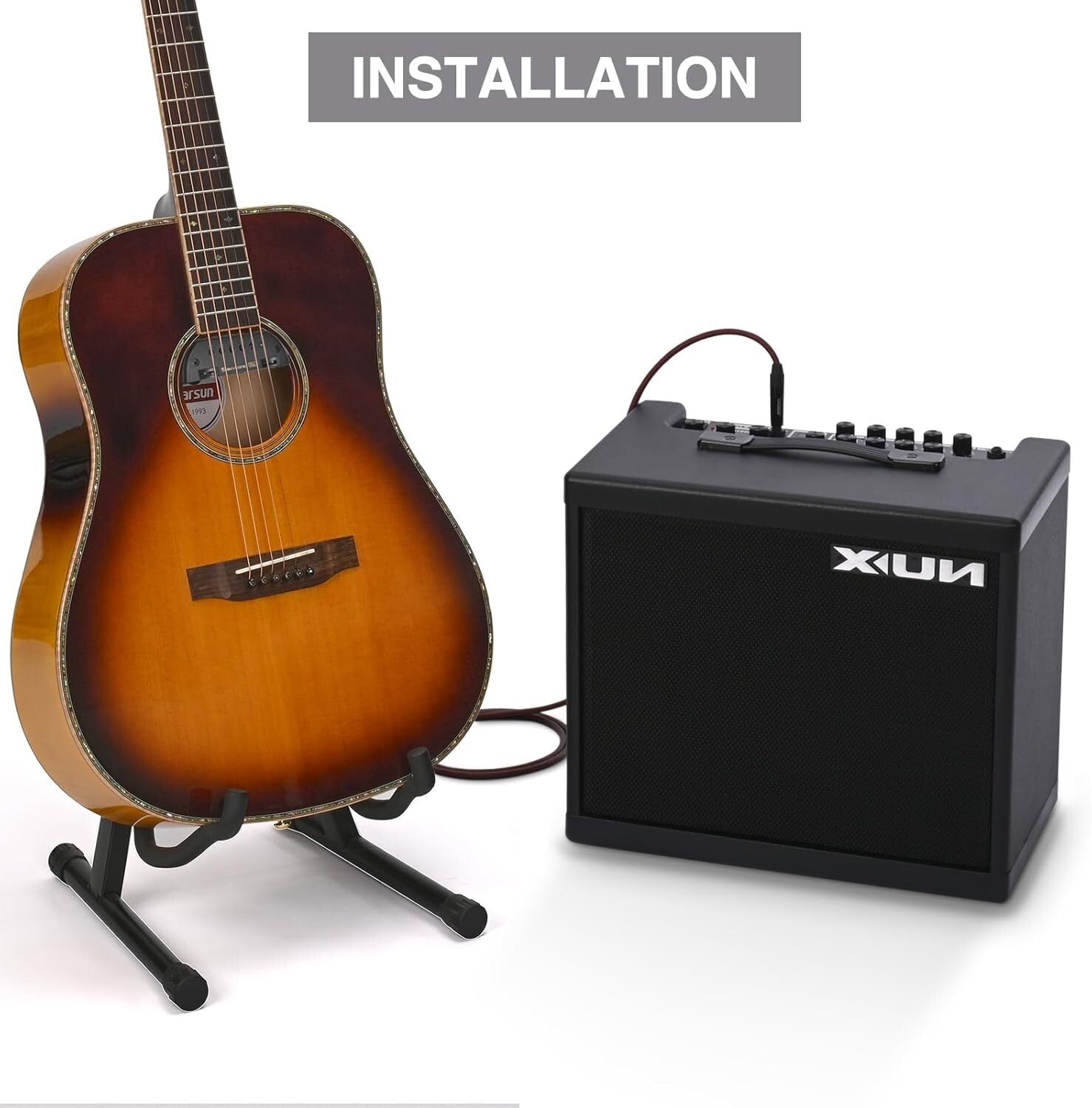 Magnetic and Piezo Acoustic Guitar Pickup with Master Volume Control - 90-105mm