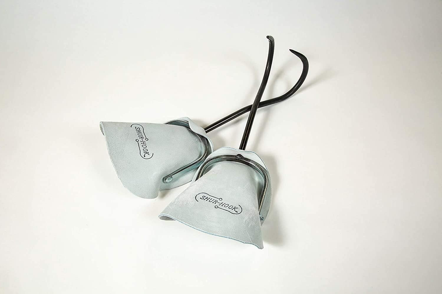 Efficient 9-Inch Hay Bale Hooks Set with Long Leather Guards – Farmer's Choice