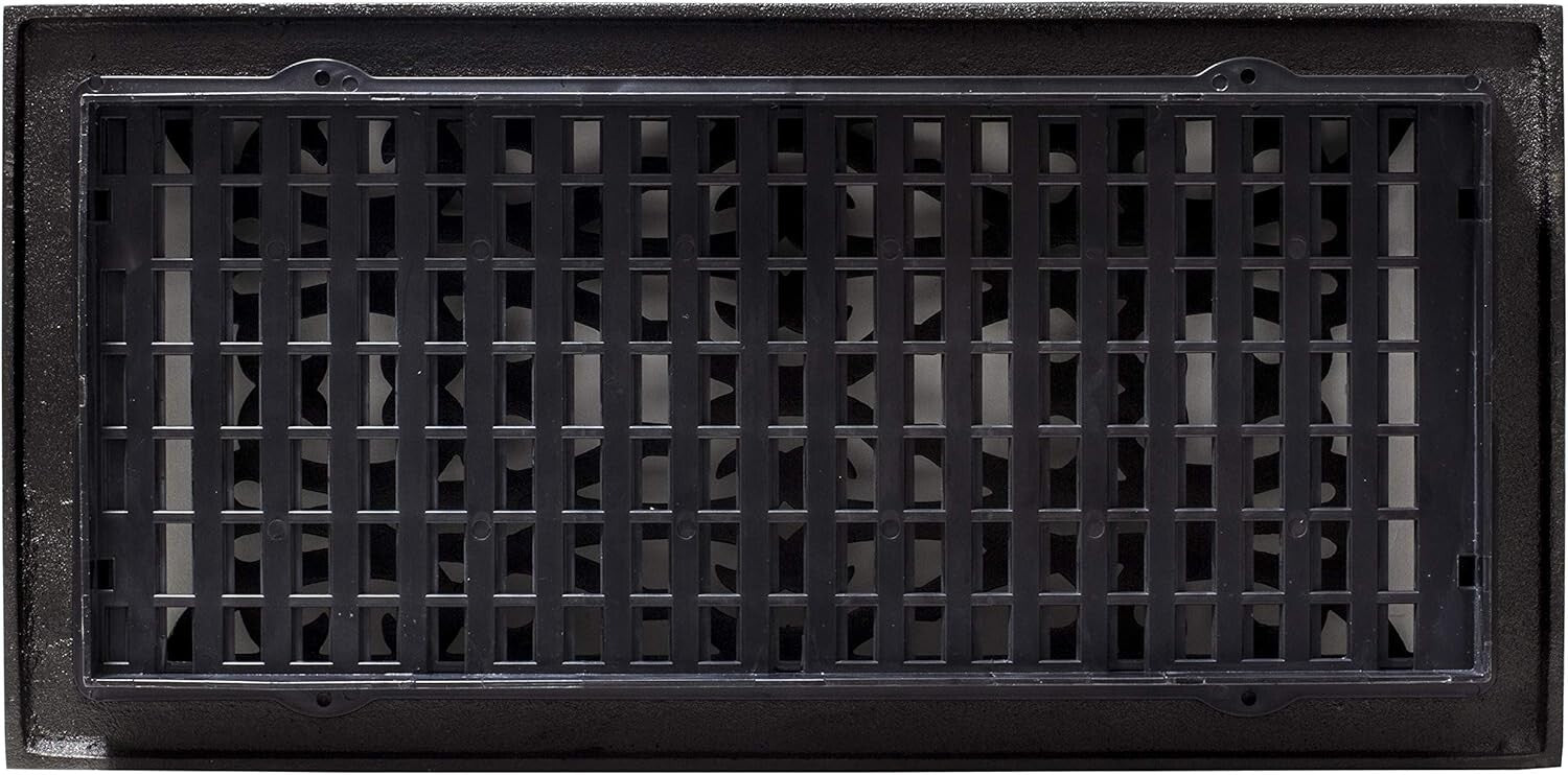 Durable 6 x 14 Inches Cast Iron Victorian Floor Register - Tool-Free Install