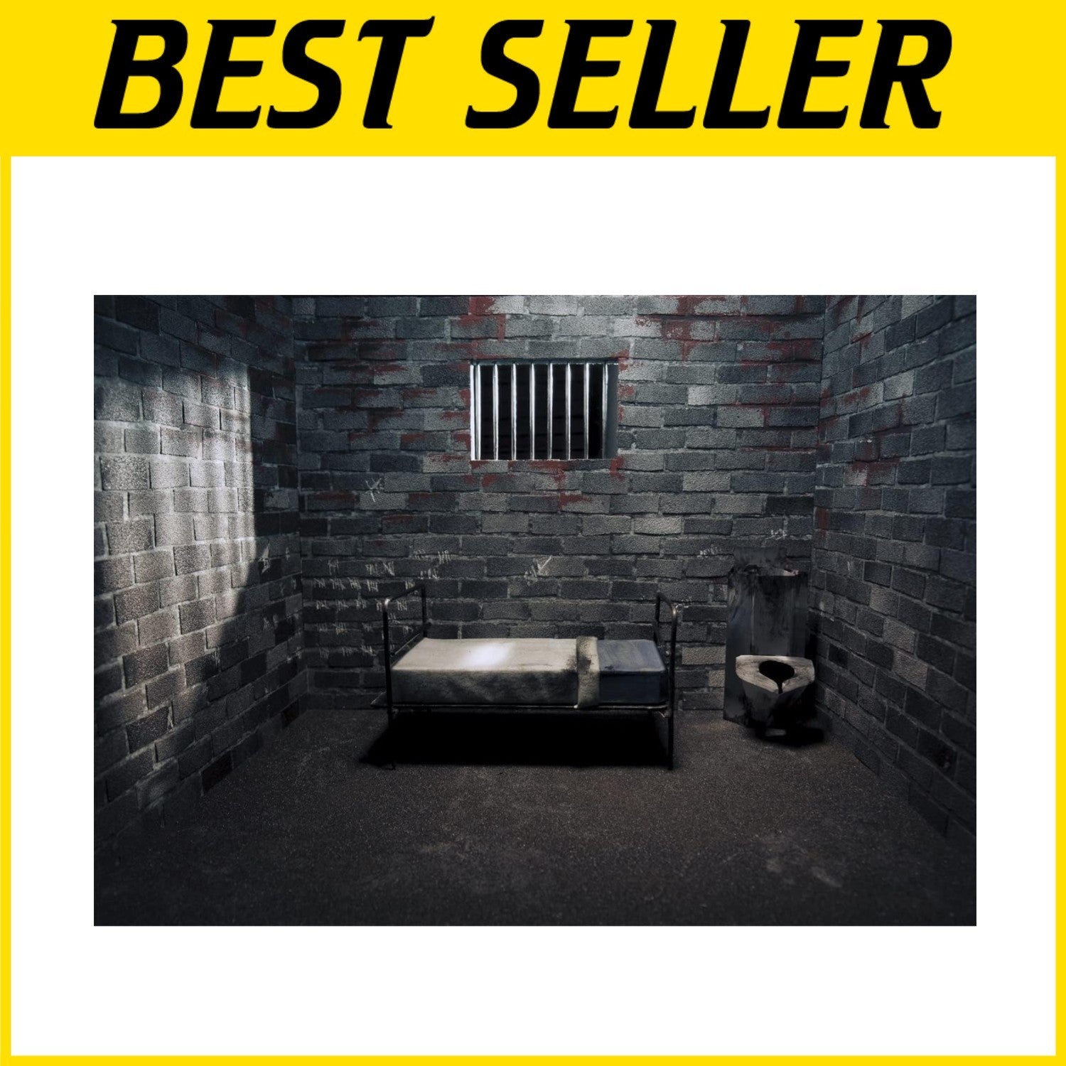 10x8ft Prison Cell Backdrop - High-Resolution Murder Mystery Photography Prop