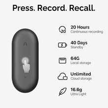 Load image into Gallery viewer, Ultra-Lightweight AI Voice Recorder - 20 Hours Recording with Cloud Encryption