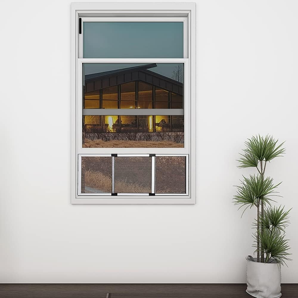Versatile Expandable Window Screen Set 10"H x 19-36"W for Fresh Air Without Bugs