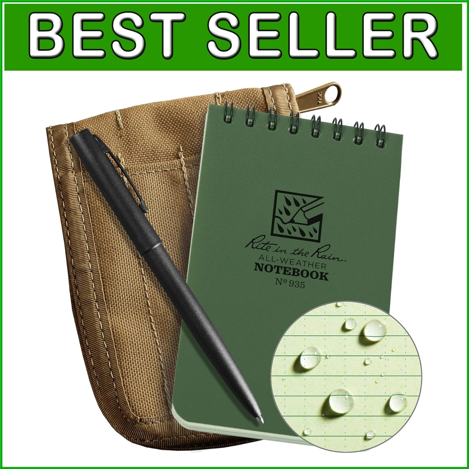 Rugged 3x5 Weatherproof Notebook Set - CORDURA Fabric & Black All-Weather Pen