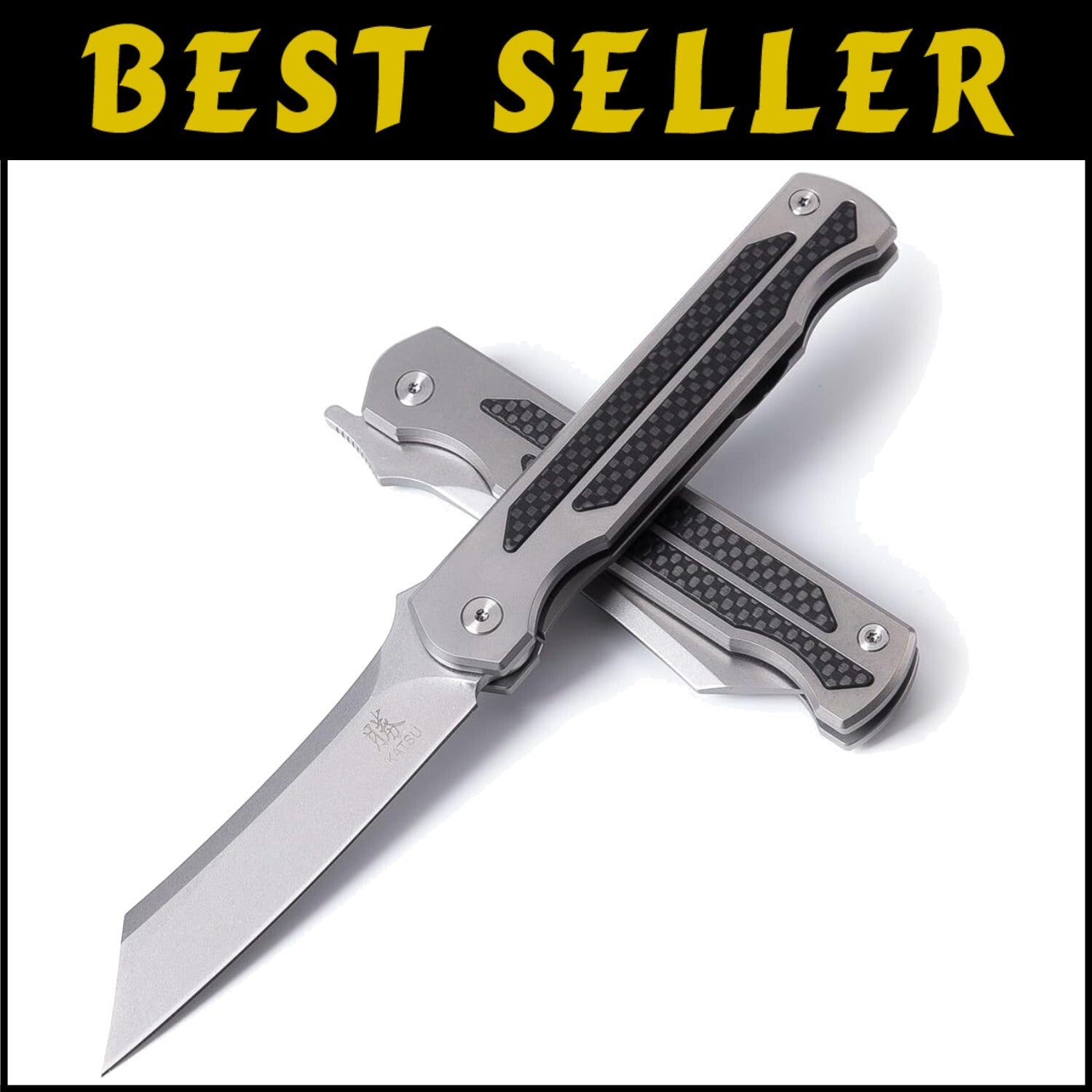 Titanium Folding Pocket Knife with S35VN Steel Blade - Ideal for Camping Use