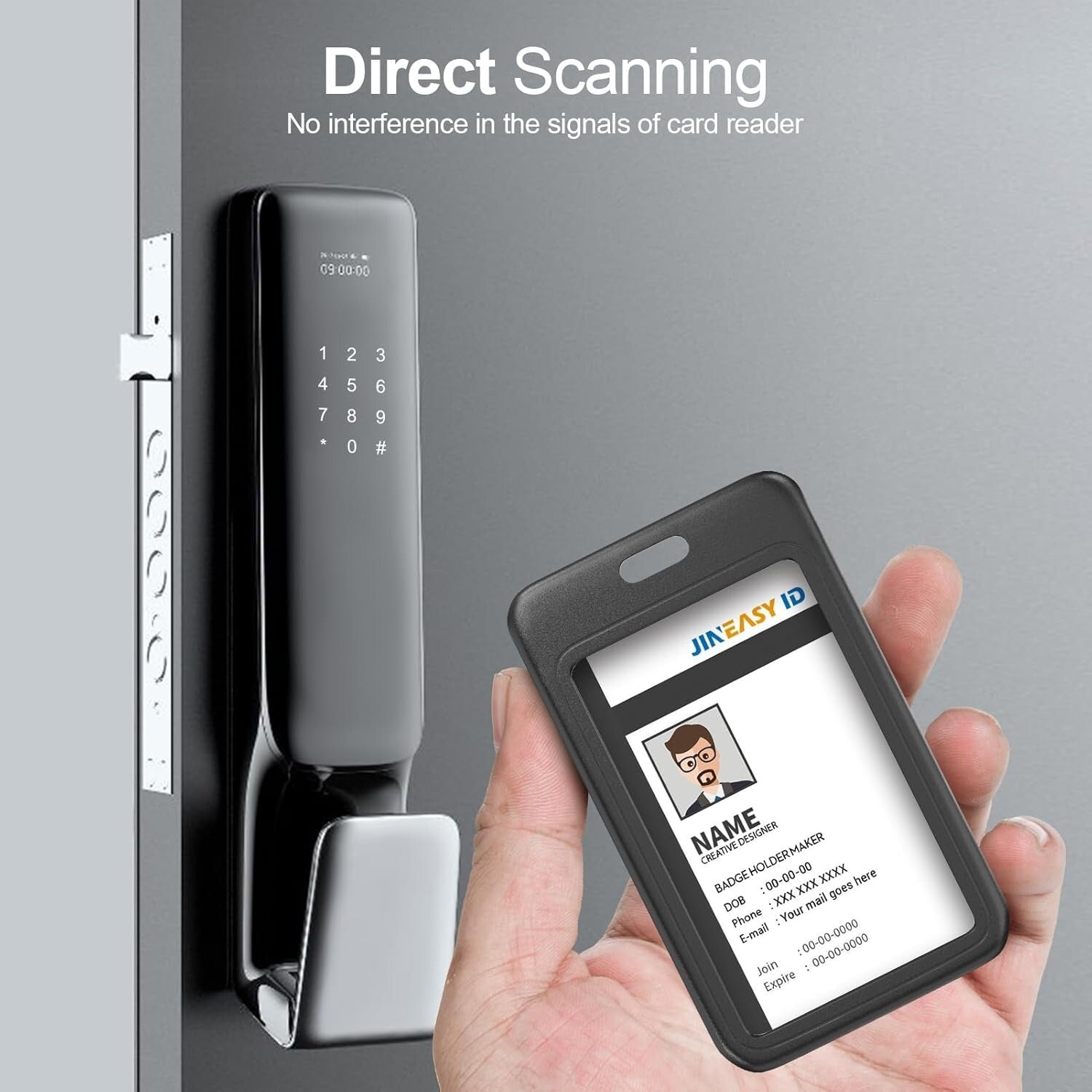 Durable Black ID Badge Holders, 50 Pack - Perfect for Events & Conferences