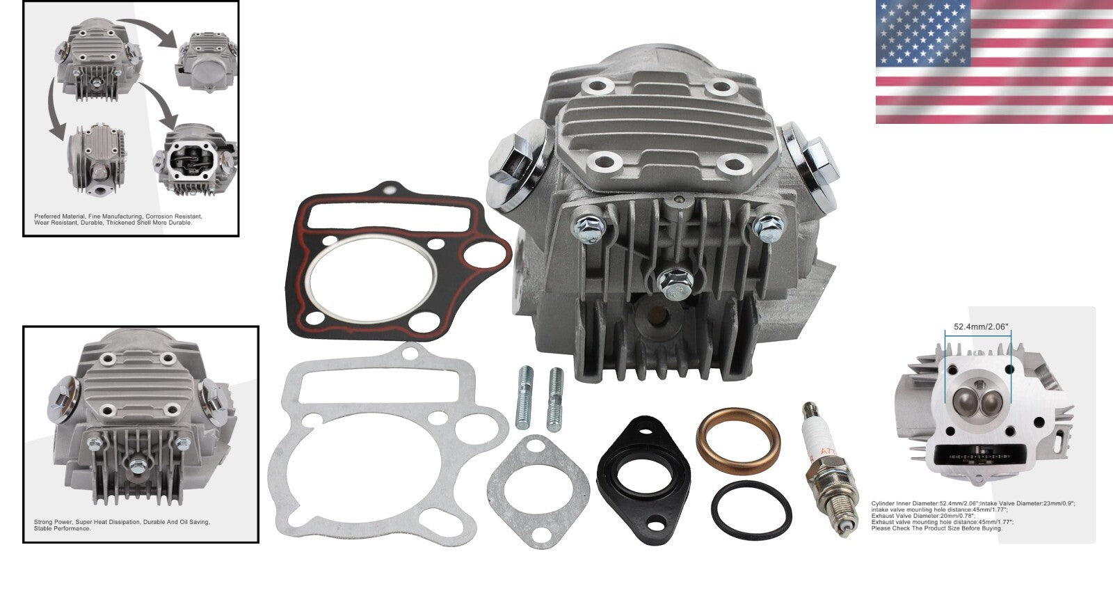 Reliable Cylinder Head Replacement for 110cc Dirt Bikes & Quads - Easy Install