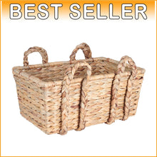 Load image into Gallery viewer, Natural Wicker Floor Basket with Thick Braided Handles for Practical Elegance