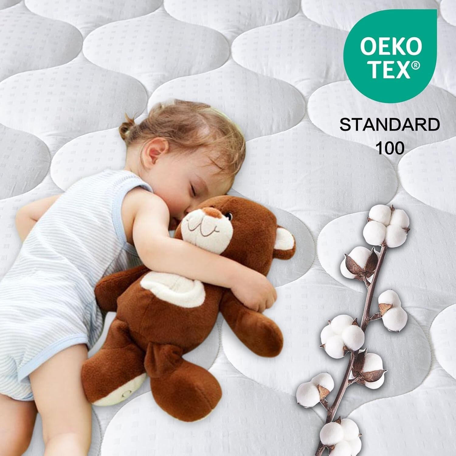 Luxurious King Mattress Pad - Quilted Cotton Cooling Soft Pillow Top Protector