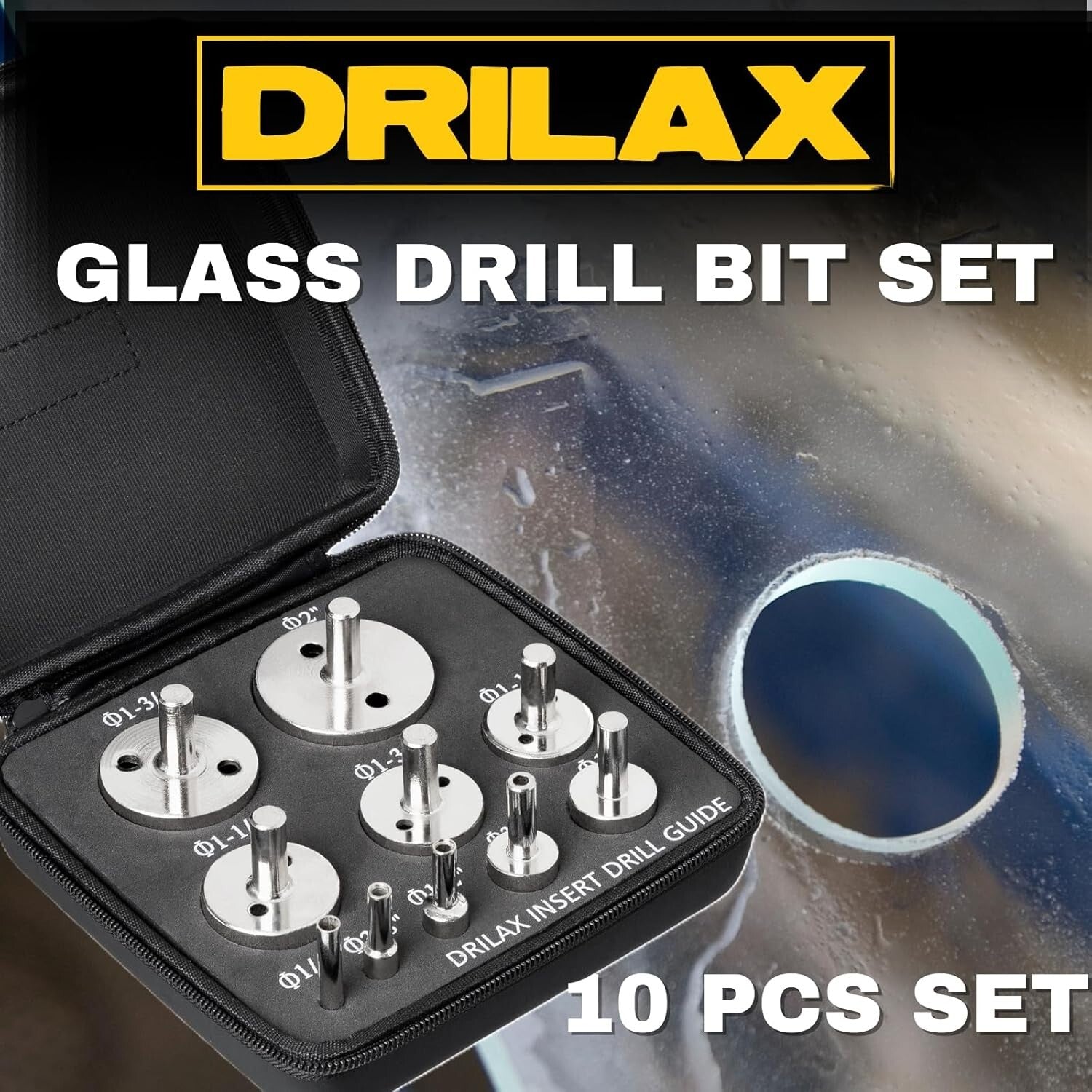 Diamond-Coated Drill Bits Set - 10 Sizes for Ultimate Precision in Remodeling