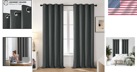 Elegant Blackout Grommet Curtains - Thermal Insulated & Noise-Reducing, Set of 2