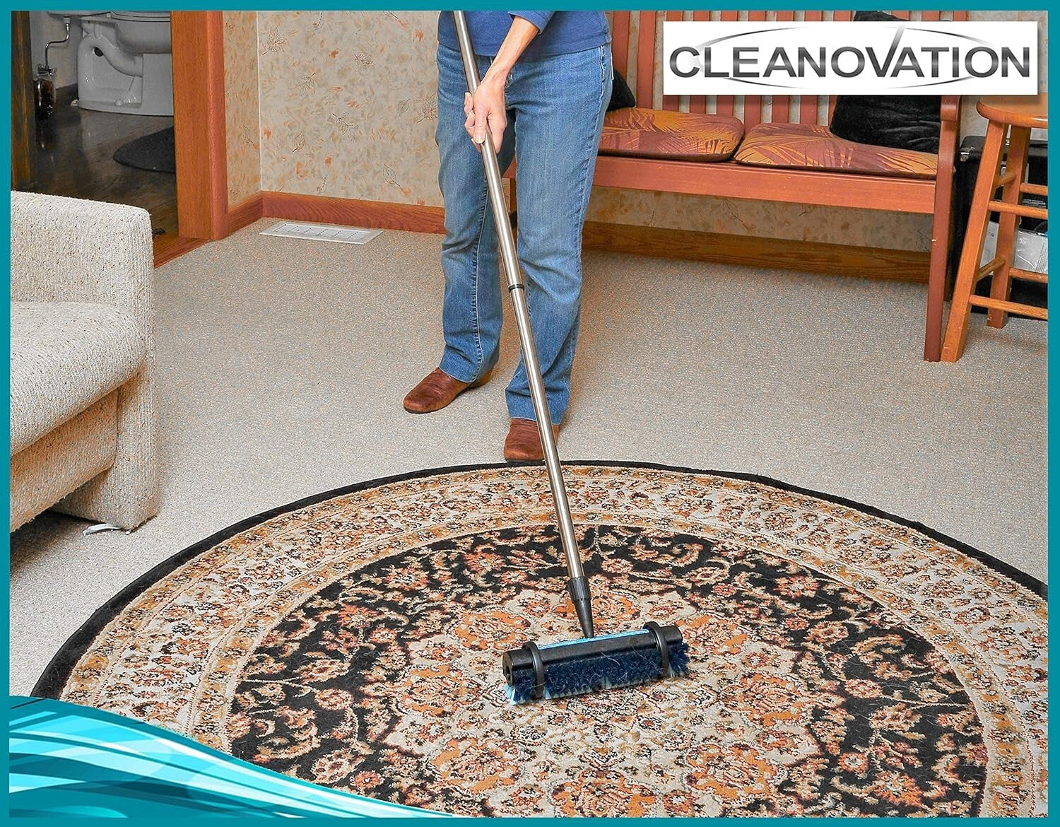 Dual-Setting Rug Renovator with Lightweight Design for Quick Carpet Cleanup