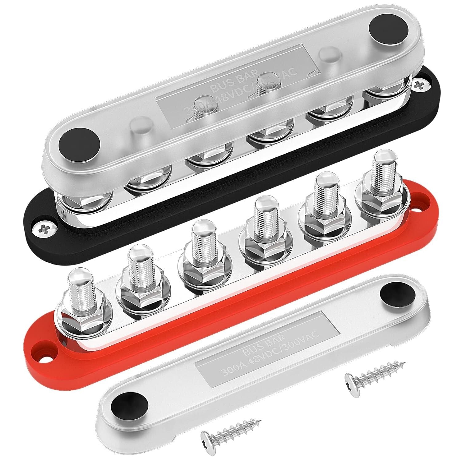 12V Bus Bar Terminal Block – 300A Distribution with Versatile Installation Cover