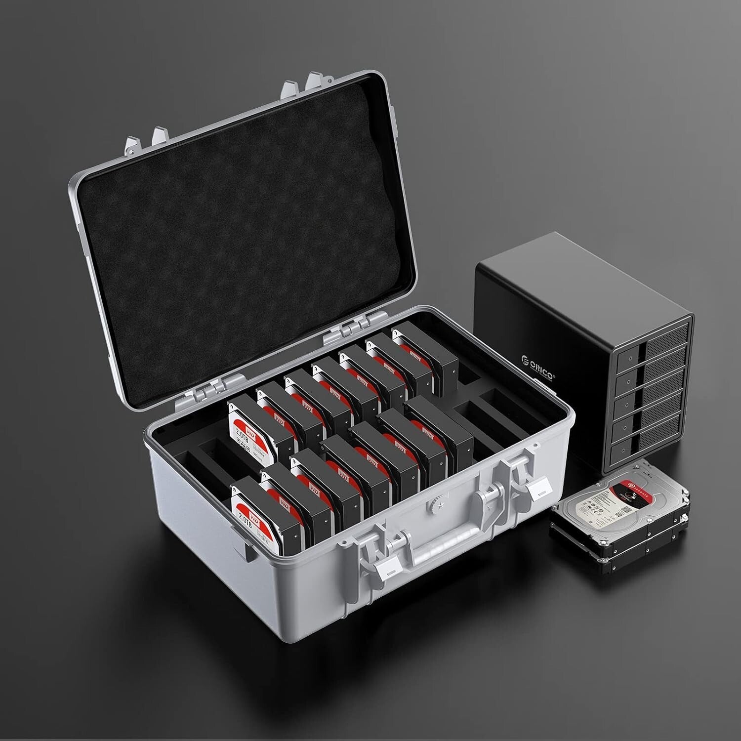 Durable Multi-Protection 3.5-Inch Hard Drive Carrying Case - 20 HDDs Capacity