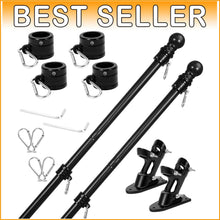 Load image into Gallery viewer, Patriotic American Flag Pole Kit with Anti-Tangle Rings - 2 Pack for Home Use