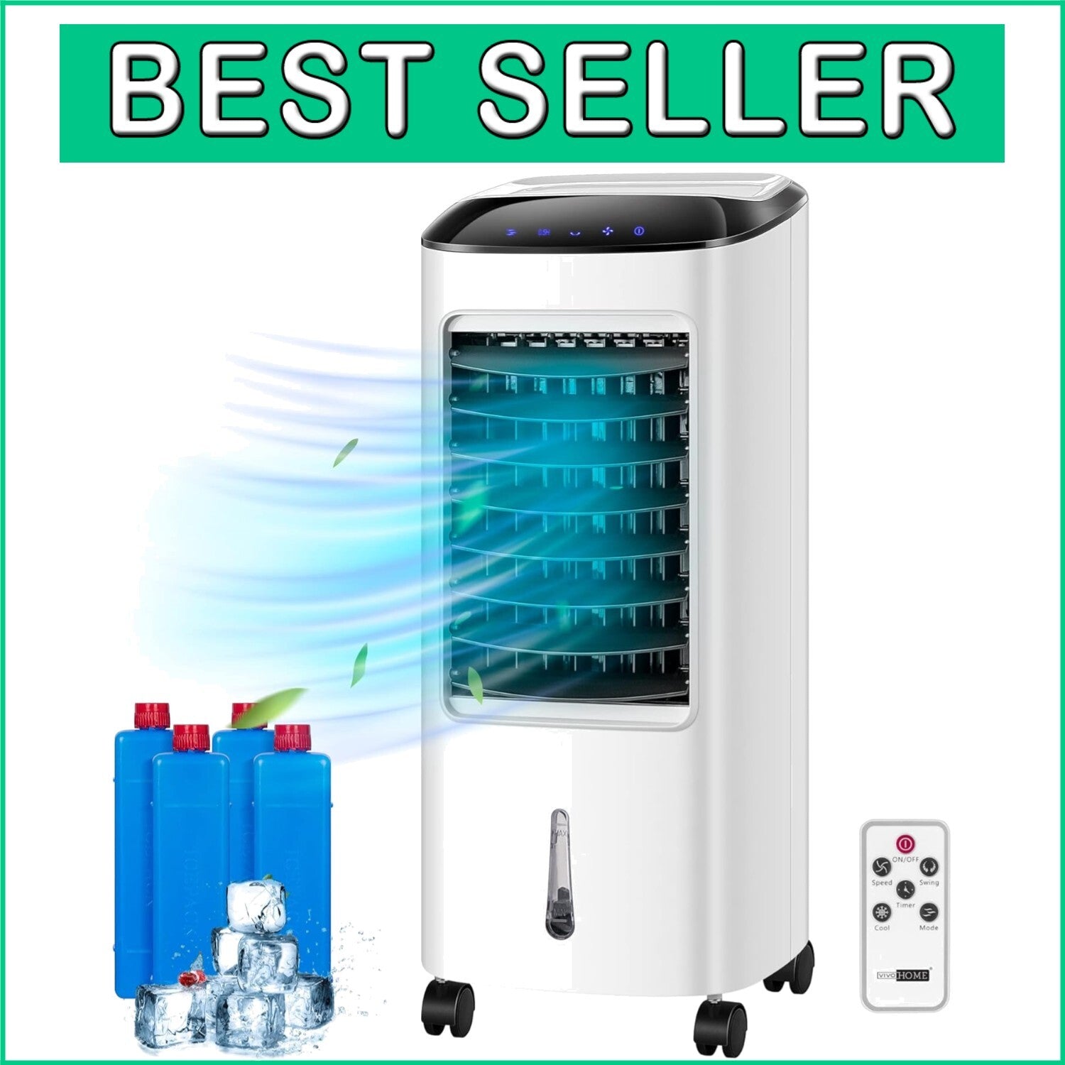 Advanced Evaporative Air Cooler - 110V, 4 Ice Boxes & Timer Function for Comfort